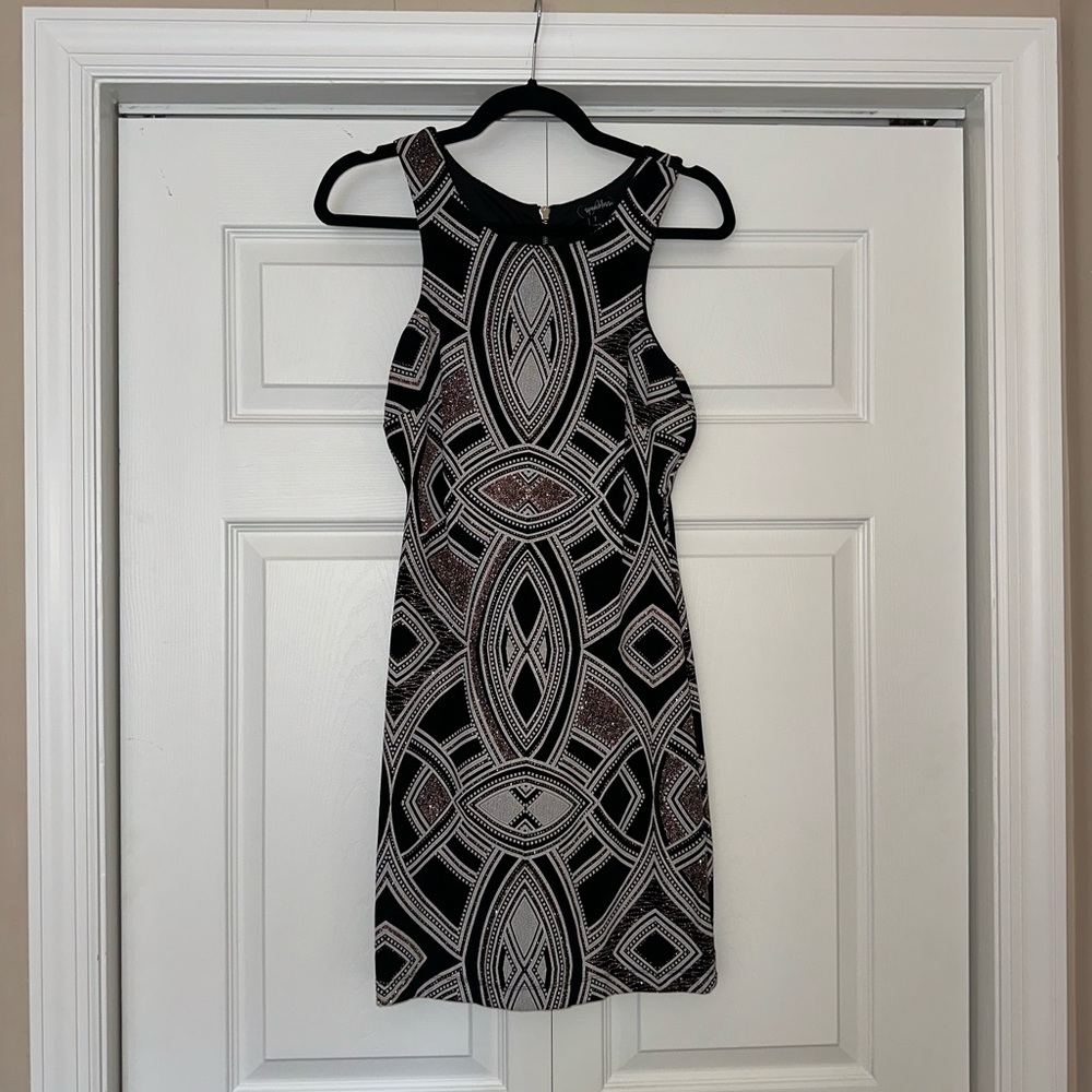 Glitter sleeveless mini dress